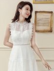 画像30: XS-Lサイズあり【ERUKEI エルケイ】フラワーレース/ Aライン/ ミモレ丈/ ノースリーブ/ ワンピース/ ミディアムドレス/ キャバドレス[OF2] (30)
