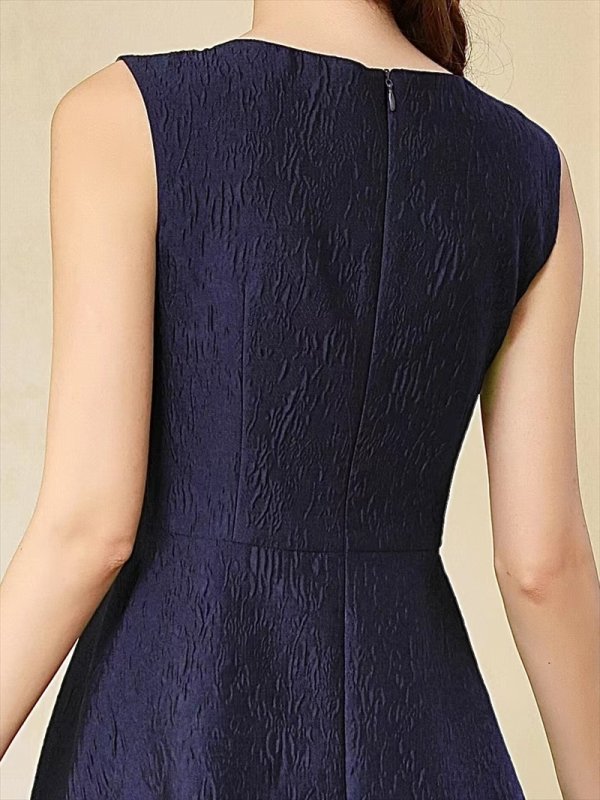 画像5: XSサイズあり【ERUKEI エルケイ】ワンカラー/ ノースリーブ/ ワンピース/ フレア/ ミディアムドレス/ キャバドレス[OF2] (5)