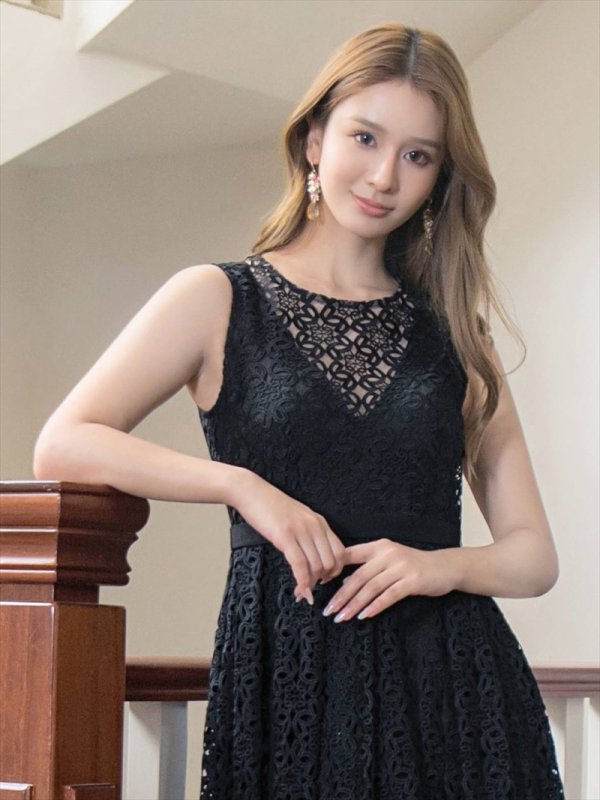 画像4: XS-Lサイズあり【SETTAN/セッタン】総レース/ ノースリーブ/ Aライン/ ロングドレス/ キャバドレスlong[OF2] (4)