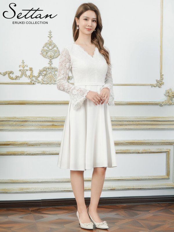 ホワイト モデル：Aoli　身長：162cm 着用サイズ：7号(Sサイズ)