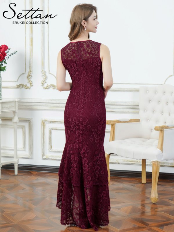 ワインレッド　モデル：Aoli　身長：162cm 着用サイズ：7号(Sサイズ)