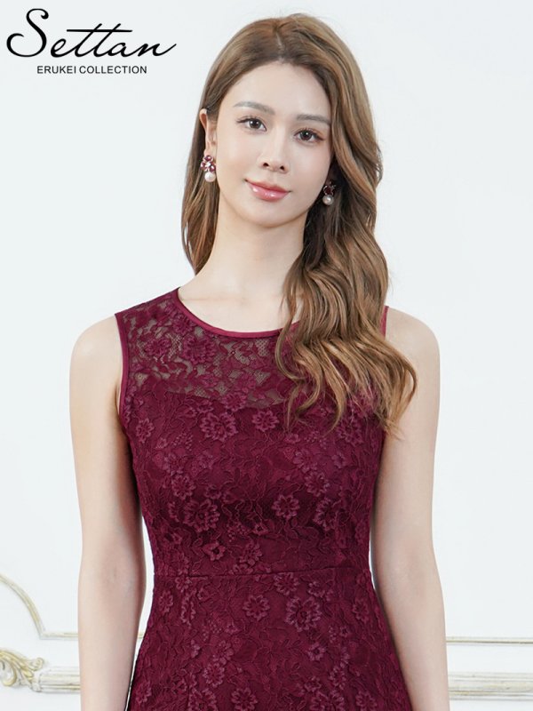 ワインレッド　モデル：Aoli　身長：162cm 着用サイズ：7号(Sサイズ)