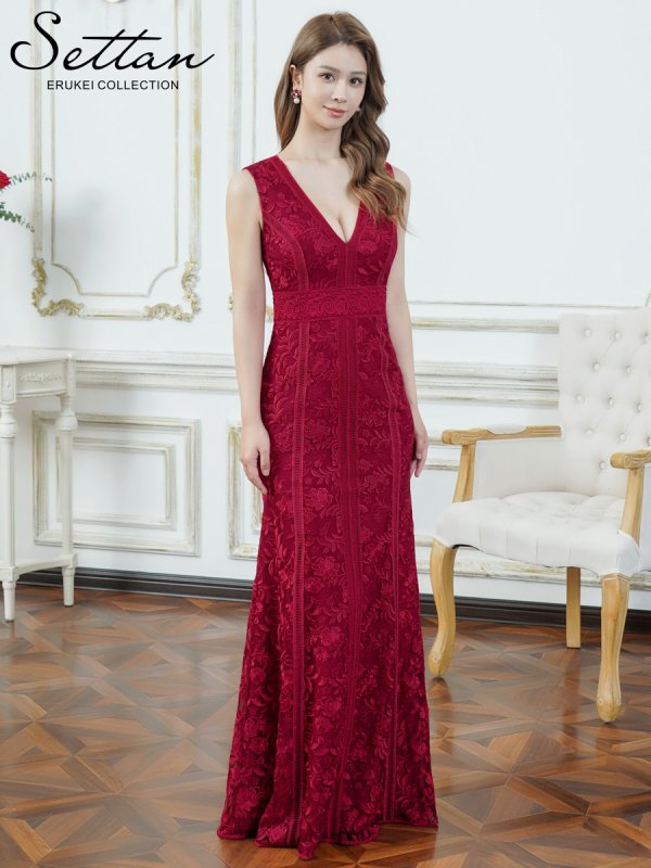 レッド　モデル：Aoli　身長：162cm 着用サイズ：7号(Sサイズ)