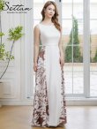 ホワイトxブラウン　モデル：Aoli　身長：162cm　着用サイズ：7号(Sサイズ)