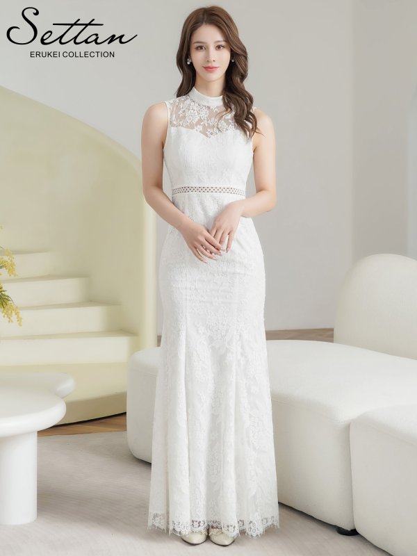 ホワイト　モデル：Aoli　身長：162cm 着用サイズ：7号(Sサイズ)