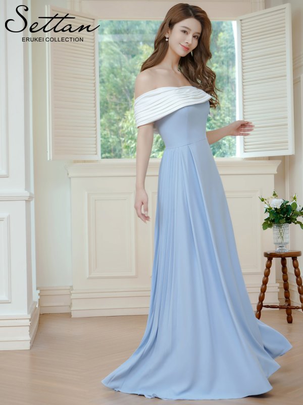 ブルーｘホワイト　モデル：Aoli　身長：162cm　着用サイズ：7号(Sサイズ)