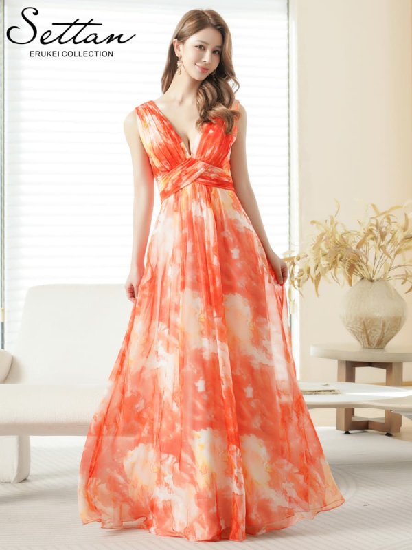 オレンジ　モデル：Aoli　身長：162cm　着用サイズ：7号(Sサイズ)