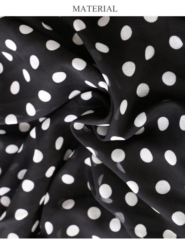 画像32: 【ERUKEI エルケイ】ドット/ 膝丈/ ワンピース/マキシ/フリルデザイン/ キャバドレス[OF2] (32)