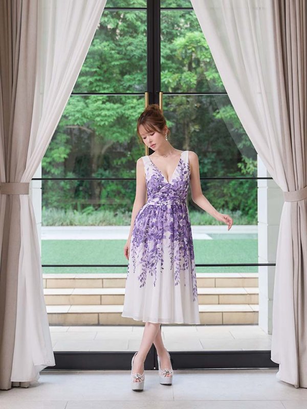 パープル　モデル：ゆめ　身長：160cm 着用サイズ：7号(Sサイズ)
