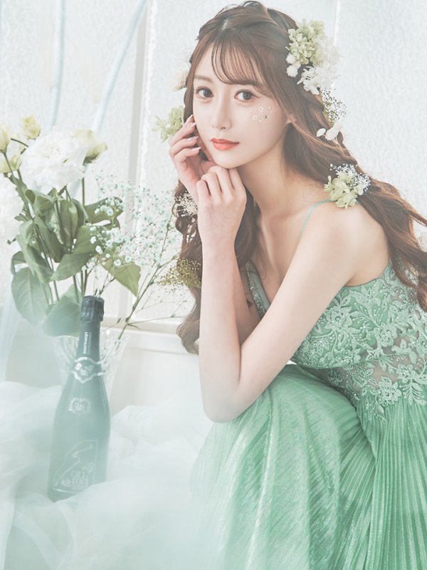 画像21: XS-Lサイズあり【SETTAN/セッタン】ワンカラー/ キャミソール/ 刺繍/ シアー/ ラメ/ プリーツ/ Aライン/ ロングドレス / キャバドレス long[OF2] (21)