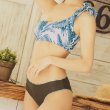 画像6: SALE！【ビキニ】【水着】ワンショルダーバイカラーリーフビキニ[YMT] (6)