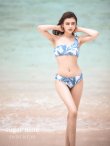 画像2: SALE！【ビキニ】【水着】ワンショルダーバイカラーリーフビキニ[YMT] (2)