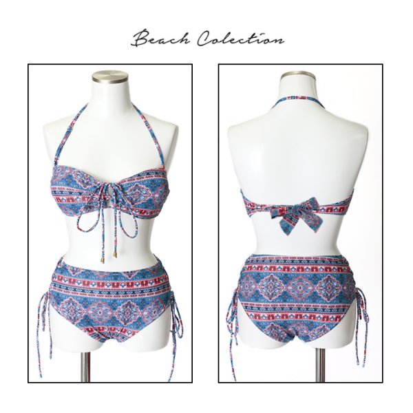 画像10: 【即日発送】【水着セール】【ビキニ】【水着】エスニック柄ホルタービキニ[YMT] (10)