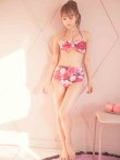 画像5: 【ビキニ】【水着】バストリボンハイウエストフラワービキニ[YMT] (5)