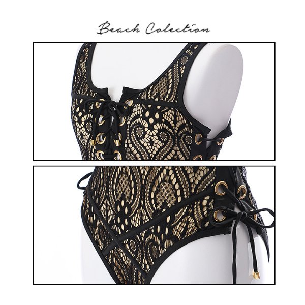 画像8: 【即日発送】【水着セール】【ビキニ】【水着】レースアップワンピースビキニ[YMT] (8)