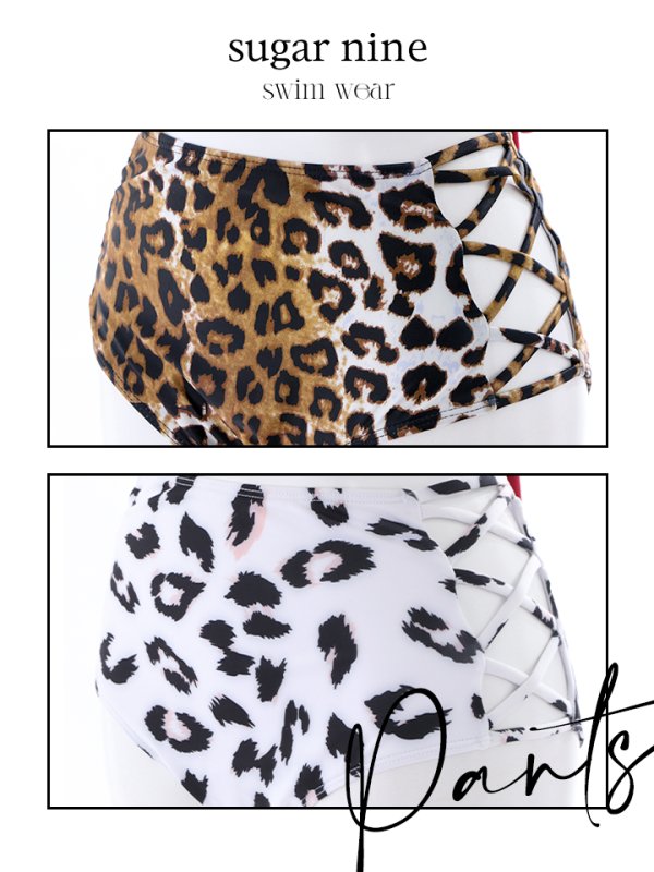 画像17: 【即日発送】【水着セール】【ビキニ】【水着】【パンツ2種類入り?】2WAYフリルリボンレオパードビキニ[YMT] (17)