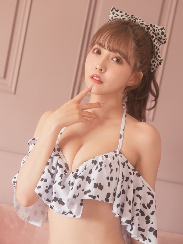 画像8: 【即日発送】【水着セール】【ビキニ】【水着】フリルショルダーダルメシアンビキニ[YMT] (8)