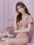 画像7: 【ビキニ】【水着】袖ありギャザーハイウエストビキニ[YMT] (7)