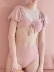 画像5: 【ビキニ】【水着】袖ありギャザーハイウエストビキニ[YMT] (5)