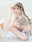 画像2: 【ビキニ】【水着】袖ありギャザーダルメシアンビキニ[YMT] (2)