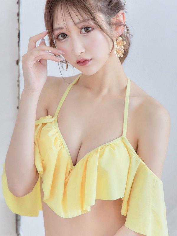 画像8: 【即日発送】【ビキニ】【水着】フリルショルダーフラワービキニ[YMT] (8)