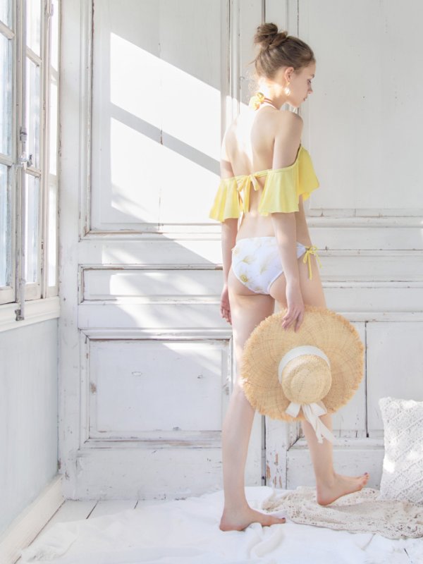 画像4: 【即日発送】【ビキニ】【水着】フリルショルダーフラワービキニ[YMT] (4)