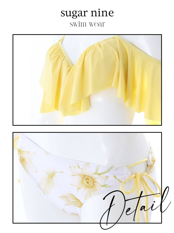 画像14: 【即日発送】【ビキニ】【水着】フリルショルダーフラワービキニ[YMT] (14)