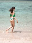 画像3: SALE！【ビキニ】【水着】フリルショルダーリーフ柄ビキニ[YMT] (3)