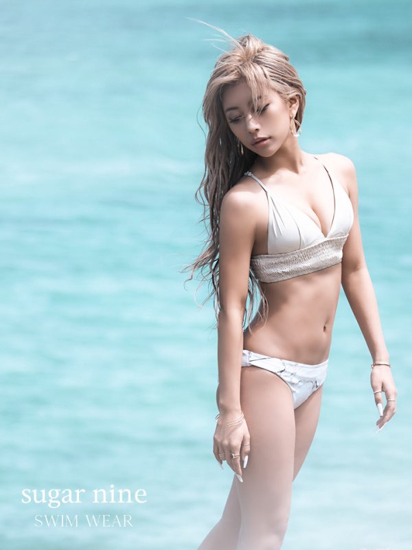 画像3: 【即日発送】【水着セール】【ビキニ】【水着】バッククロス大理石ビキニ[YMT] (3)