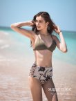 画像1: SALE！【ビキニ】【水着】ボタニカル柄ハイウエストビキニ[YMT] (1)