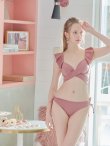 画像13: 【即日発送！】【ビキニ】【水着】ショルダーフリルクロスビキニ/無地/シンプル[YMT] (13)