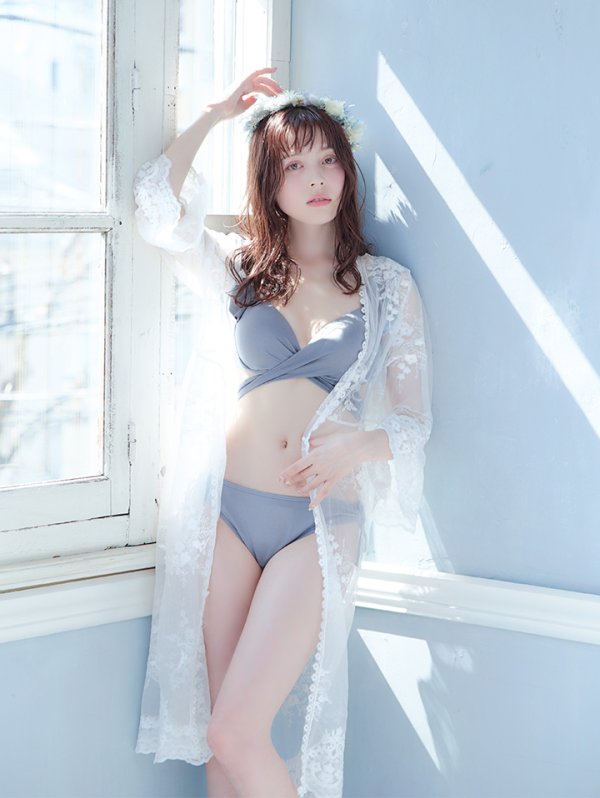 画像26: 【即日発送！】【ビキニ】【水着】ショルダーフリルクロスビキニ/無地/シンプル[YMT] (26)