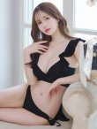 画像7: 【ビキニ】【水着】ショルダーフリルクロスビキニ/無地/シンプル[YMT]【一部予約 / 7月上旬発送予定】 (7)