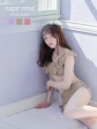 画像4: 【ビキニ】【水着】フリルショルダービキニ/ハイウエスト/無地/シンプル[YMT] (4)