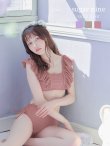 画像7: 【ビキニ】【水着】フリルショルダービキニ/ハイウエスト/無地/シンプル[YMT] (7)