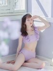画像31: 【ビキニ】【水着】フリルショルダービキニ/ハイウエスト/無地/シンプル[YMT] (31)