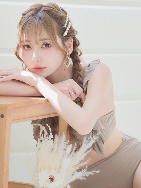 画像10: 【即日発送】【水着セール】【ビキニ】【水着】フリルショルダービキニ/ハイウエスト/無地/シンプル[YMT] (10)