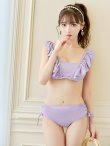 画像5: 【ビキニ】【水着】フリルショルダービキニ/ハイウエスト/無地/シンプル[YMT] (5)