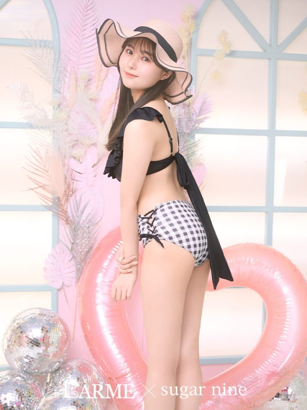 画像2: 【即日発送】【水着セール】【ビキニ】【水着】ギンガムフリルビキニ[M190-SW-23PY][YMT] (2)