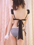 画像35: 【ビキニ】【水着】フリルカラー 千鳥格子柄 ビキニ 2点セット[YMT] (35)