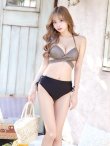 画像13: 【ビキニ】【水着】ブラウンチェックハイウエストビキニ[YMT] (13)