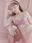 画像10: 【ビキニ】【水着】ツイードプリント バッククロスリボン クロスビキニ 2点セット[YMT](MG-SN003) (10)
