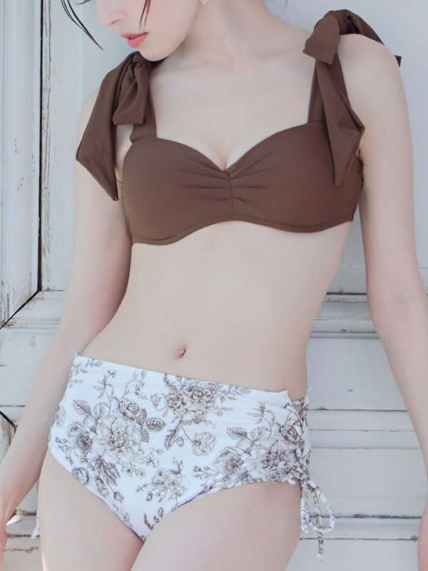 画像12: 【即日発送】【水着セール】【ビキニ】【水着】トワルドジュイ柄 / ショルダーリボンビキニ[YMT][M194-HS-23NN] (12)