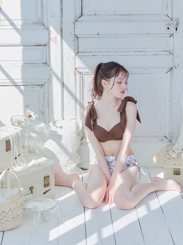 画像14: 【即日発送】【水着セール】【ビキニ】【水着】トワルドジュイ柄 / ショルダーリボンビキニ[YMT][M194-HS-23NN] (14)