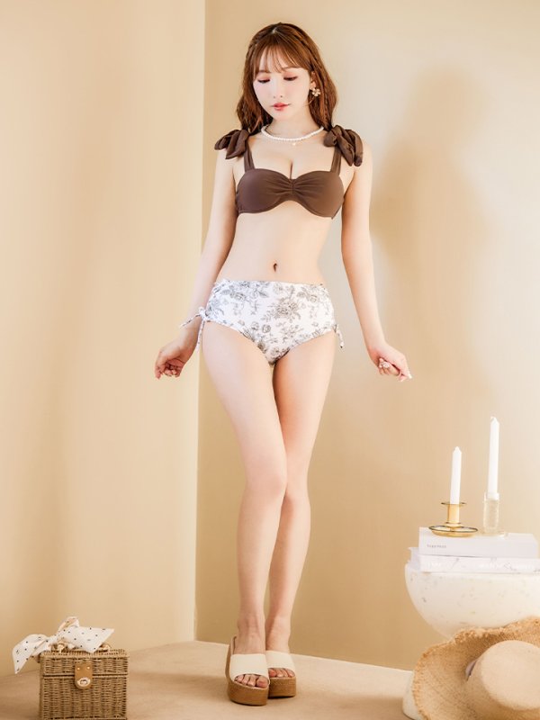 画像17: 【即日発送】【水着セール】【ビキニ】【水着】トワルドジュイ柄 / ショルダーリボンビキニ（MG-K018）[YMT] (17)