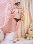 画像4: 【ビキニ】【水着】オフショルビキニ /無地/シャーリング/ニット/2点セット[YMT] (4)