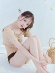 画像12: 【ビキニ】【水着】オフショルビキニ /無地/シャーリング/ニット/2点セット[YMT] (12)