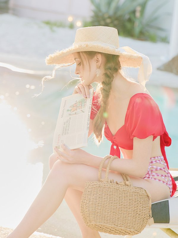 画像9: 【即日発送】【ビキニ】【水着】パフスリーブ2wayビキニ[FB01] (9)