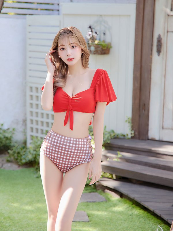 画像13: 【即日発送】【ビキニ】【水着】パフスリーブ2wayビキニ[M200-SW-23PY][YMT] (13)