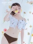 画像3: 【ビキニ】【水着】オフショルビキニ /花柄/シャーリング/ニット/2点セット[YMT] (3)